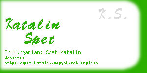katalin spet business card